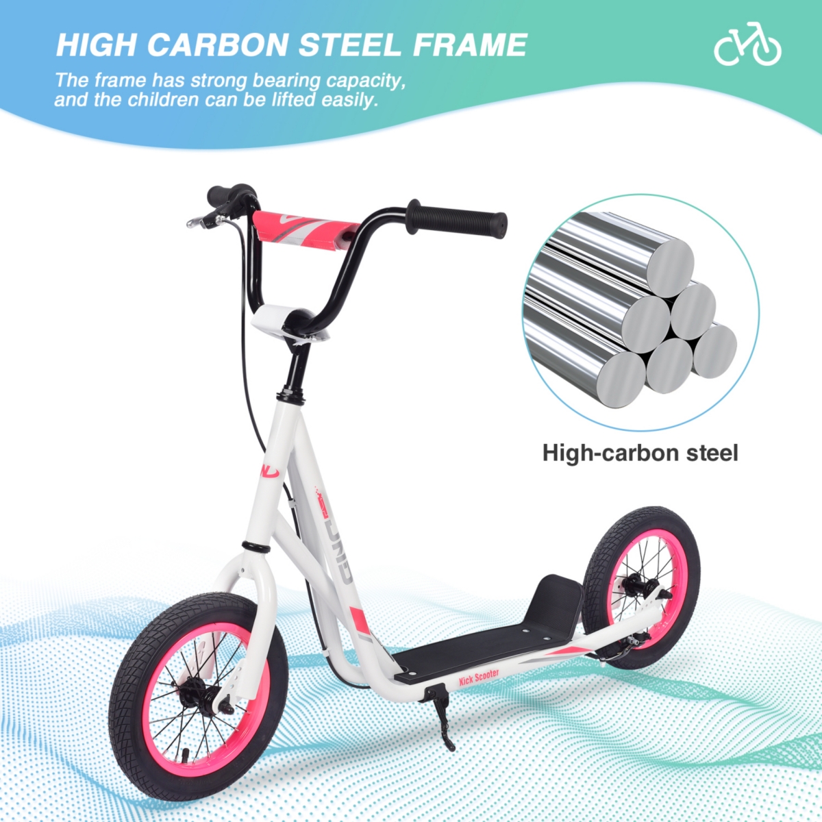Streamdale Furniture Kids Kick Scooter with Adjustable Handlebar, 12