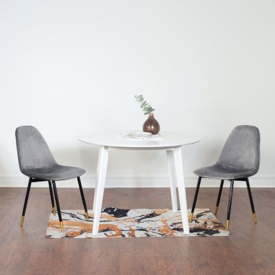 Streamdale Lassan Round White Dining Set with 4 Chairs