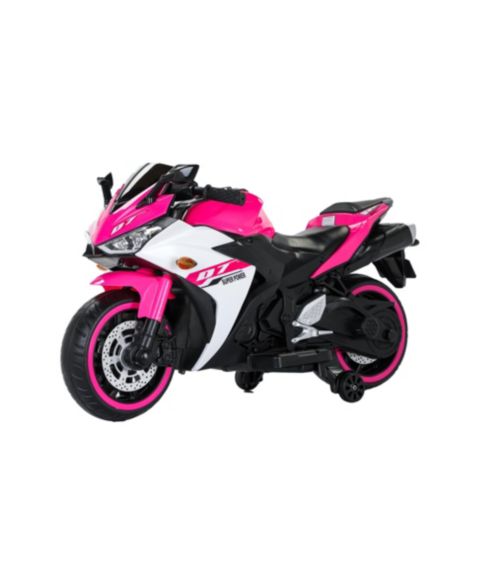 Детская игрушка Streamdale Furniture Kids Ride-On Motorcycle with LED Lights and Training Wheels, 3–6 лет, цвет: Розовый