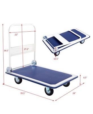 660 Pounds Folding Platform Cart Dolly Hand Truck