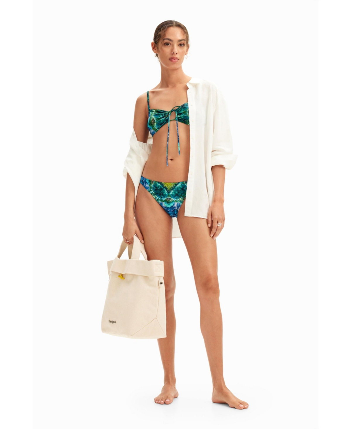 Desigual Women's Tie-dye bandeau bikini