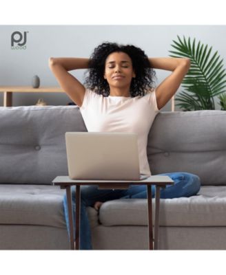 Folding TV Snack Tray Folding Table Desk Stand, Espresso Brown, Set of 2