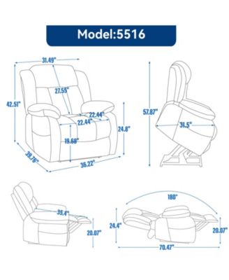 Electric Power Lift Recliner with Massage & Heat