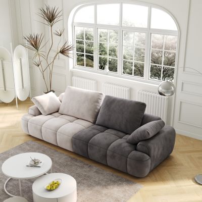  86.6" Oversized  Suede Sofa