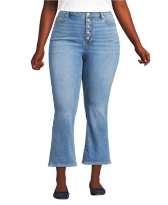 Women's Recover High Rise Button Front Kick Flare Crop Jeans