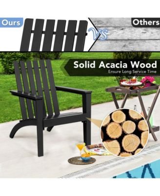 Outdoor Patio Acacia Wood Adirondack Lounge Armchair