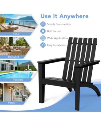 Outdoor Patio Acacia Wood Adirondack Lounge Armchair