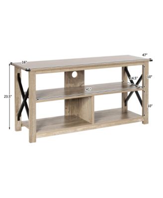 3-Tier TV Stand Entertainment Center for TV's up to 55'' w/ Open Shelves
