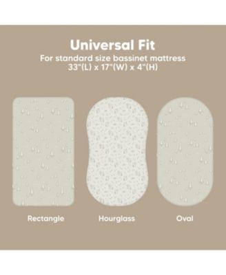 Bassinet Sheet for Baby Girls, Boys, 2-Pack Isla Fitted Bassinet Sheets, Bassinet Mattress Sheets