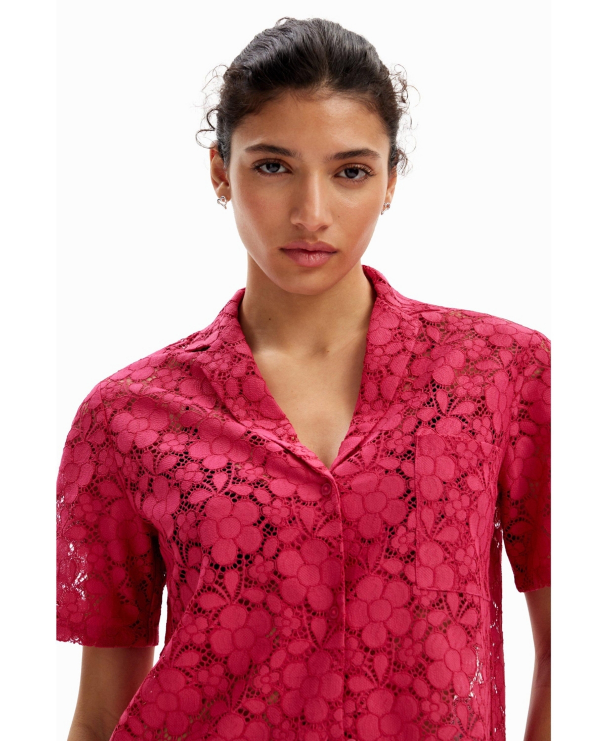 Desigual Women's Short lace resort shirt