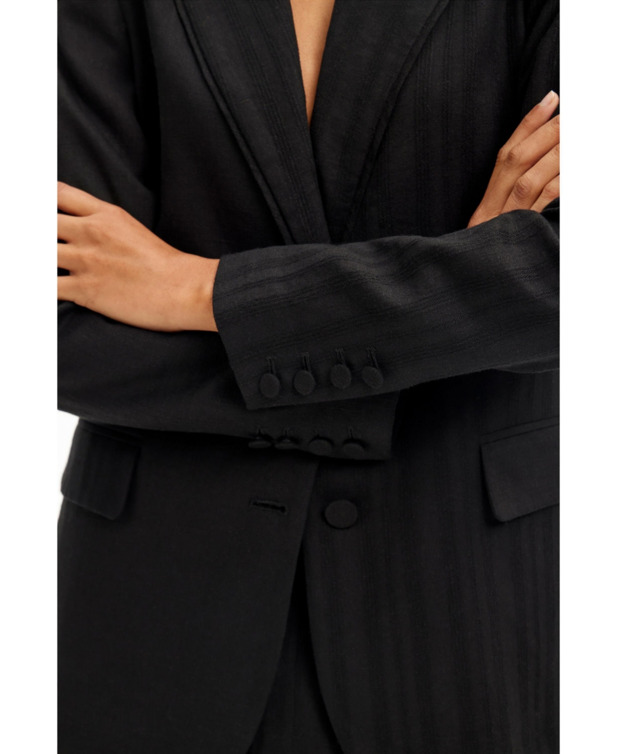 Desigual Women's Straight textured blazer