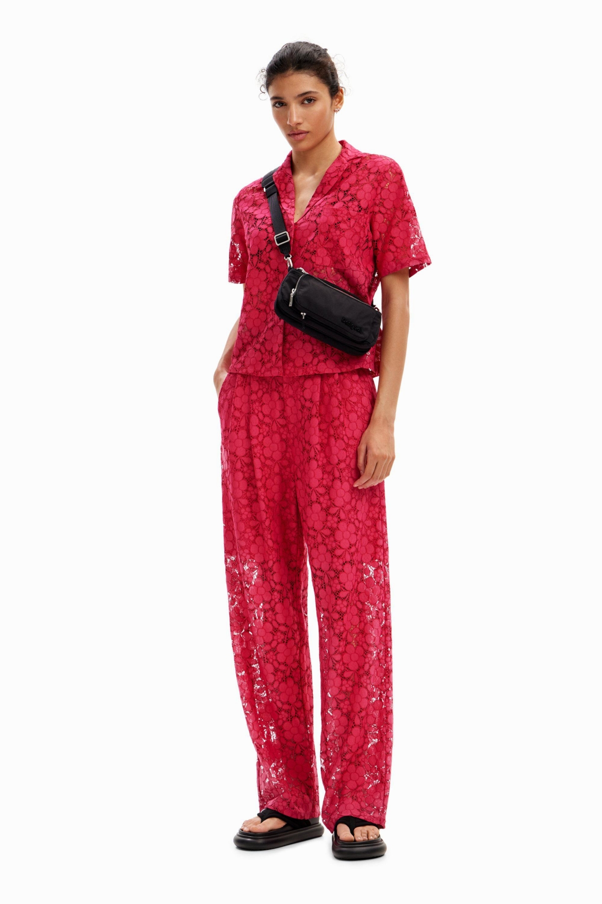Desigual Women's Tailored floral lace trousers