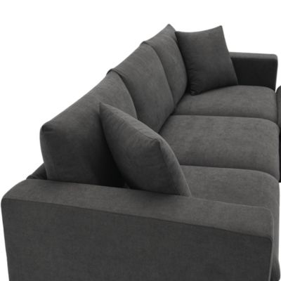 Modern L-Shaped Sectional Sofa (4-Seat) with Pillows