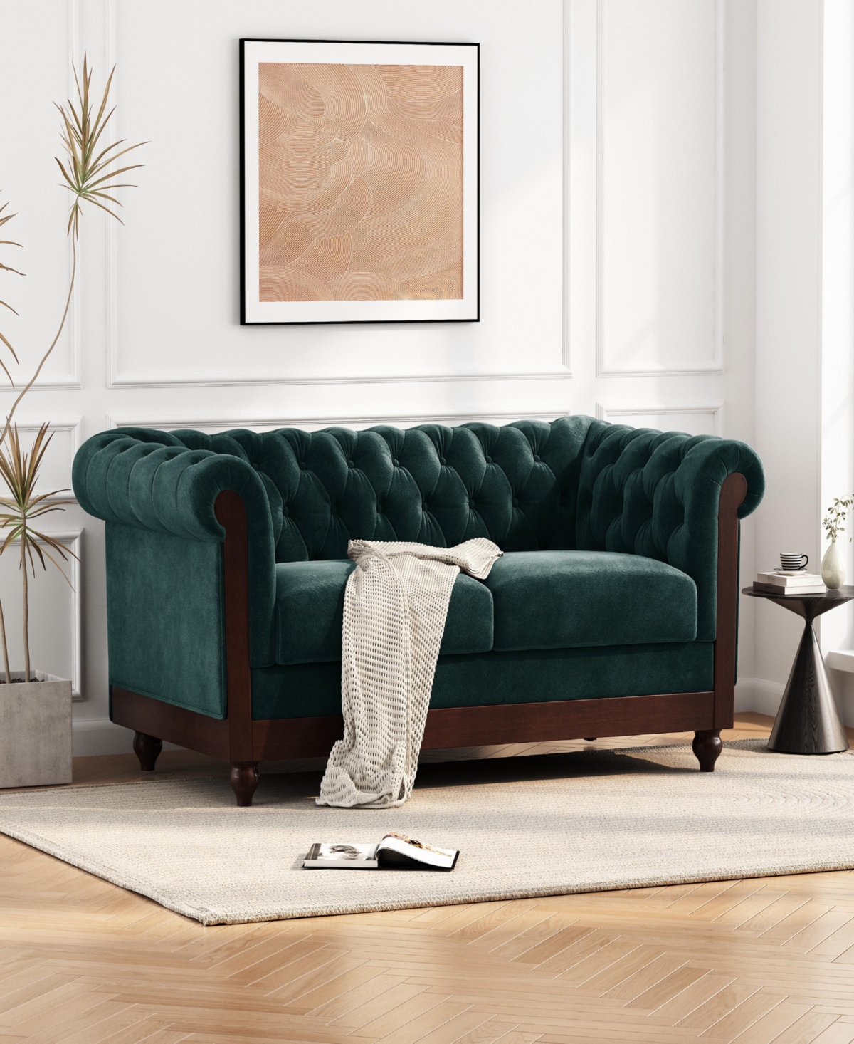 Streamdale Furniture 59" Velvet Loveseat: Sturdy Pine Frame, Luxurious Comfort