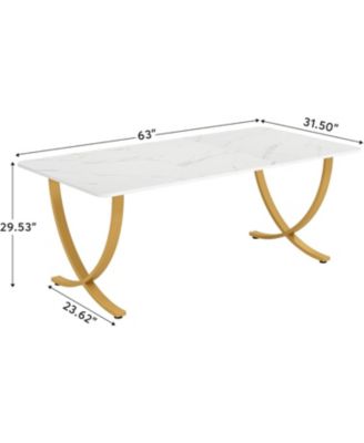 Executive Desk, 63” W x 31.5” D Large Office Desk, Modern Computer Desk Conference Table Meeting Room Table, Business Furniture