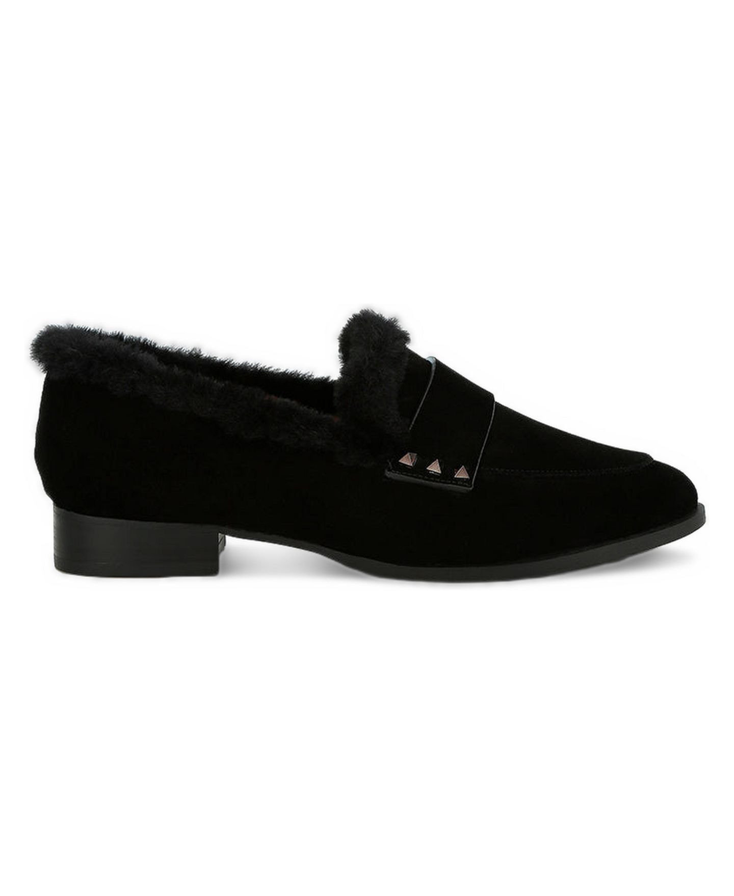 Женские туфли Rag & Co Allie Fur Trim Suede, цвет: Чёрный — фото 2
