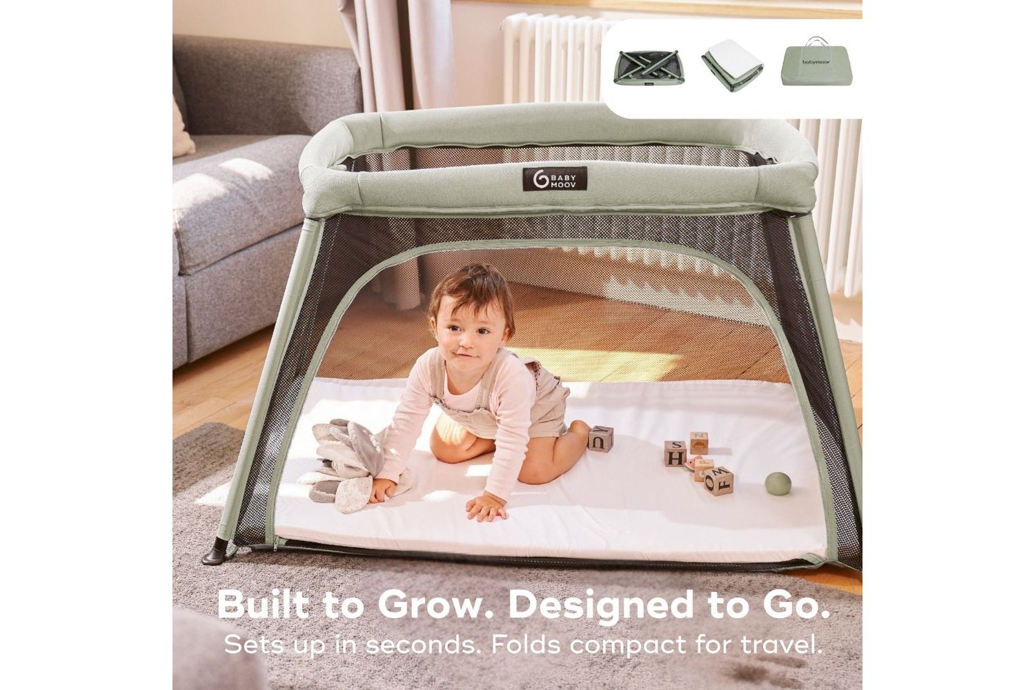 Moov and Comfy 3-in-1 Travel Crib and Playard