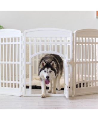 USA 8-Panel 34-inch Exercise Pet Playpen with Door, White