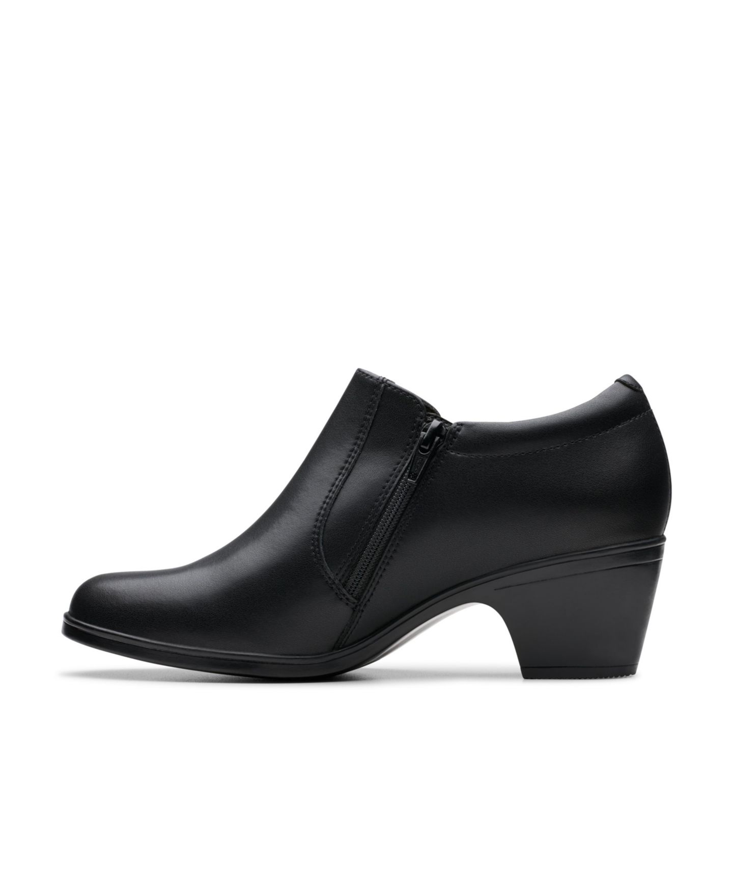Женские ботинки Clarks Emily 2 Reyna Cushioned Slip On Booties, цвет: Чёрный кожаный — фото 3