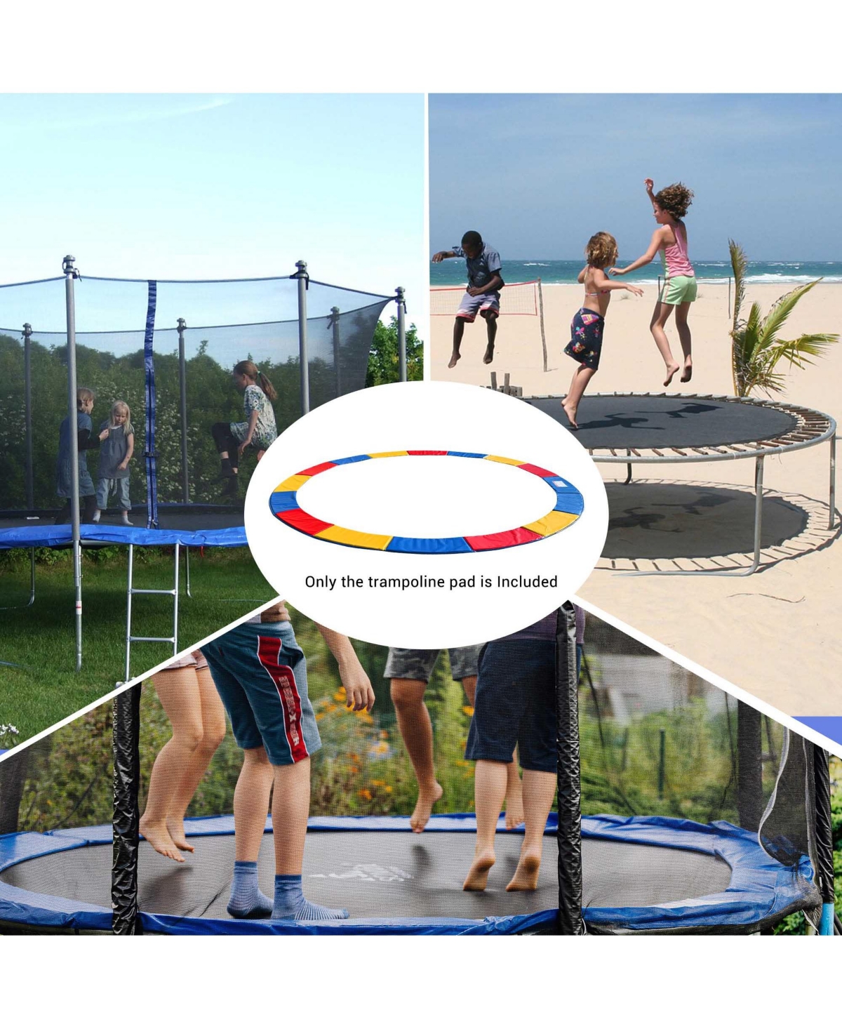 Yescom 15 Ft Universal Replacement Round Trampoline Safety Pad Pvc Epe Foam Protection