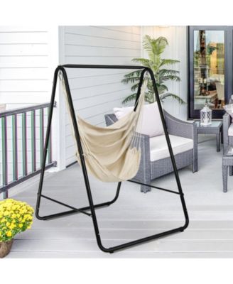 Hanging Padded Hammock Chair with Stand and Heavy Duty Steel