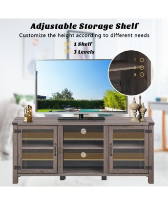TV Stand Entertainment Center for TV's up to 65'' w/ Storage Cabinets Deep Taupe