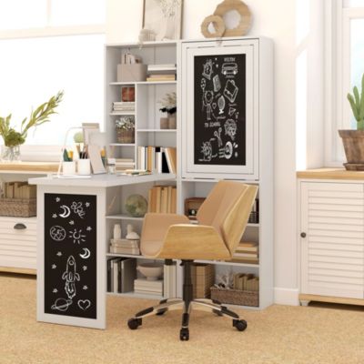 Convertible Desk with board & Shelf Multi-Function Table,