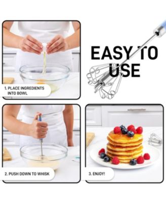 Egg Beater Whisk – Manual & Push Hand Mixer for Cooking & Baking