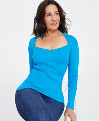 I.N.C. International Concepts - Women's Ribbed Long-Sleeve Sweater