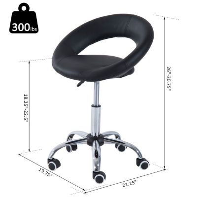Adjustable Swivel Hydraulic Leather Salon Stool Rolling Chair,