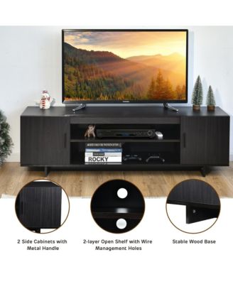 Modern TV Stand – Fits TVs up to 65", Storage Cabinet – Sleek Media Entertainment Center for Living Room or Bedroom Setup