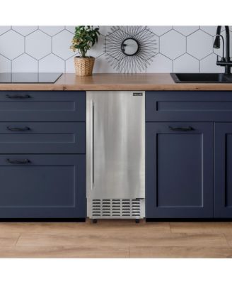 15” Undercounter Nugget Ice Maker, Pebble Ice Maker Producing 66 lbs. Daily, Built-in or Freestanding in Stainless Steel, Sonic Ice Makers for Home, Bar, Restaurant