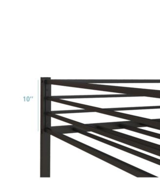 Low Profile Twin Over Twin Metal Bunk Bed with Full-length Guardrails