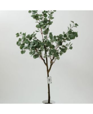 6ft Artificial Eucalyptus with Woven Seagrass Plant Basket