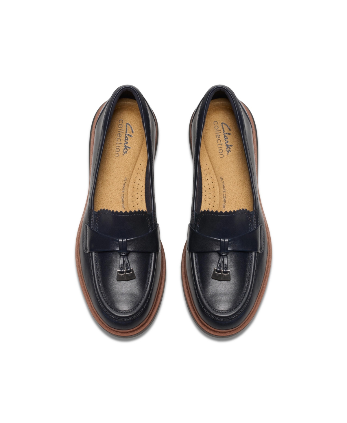 Clarks Women's Westlynn Bella Lug-sole Comfort Loafers In Navy Leather