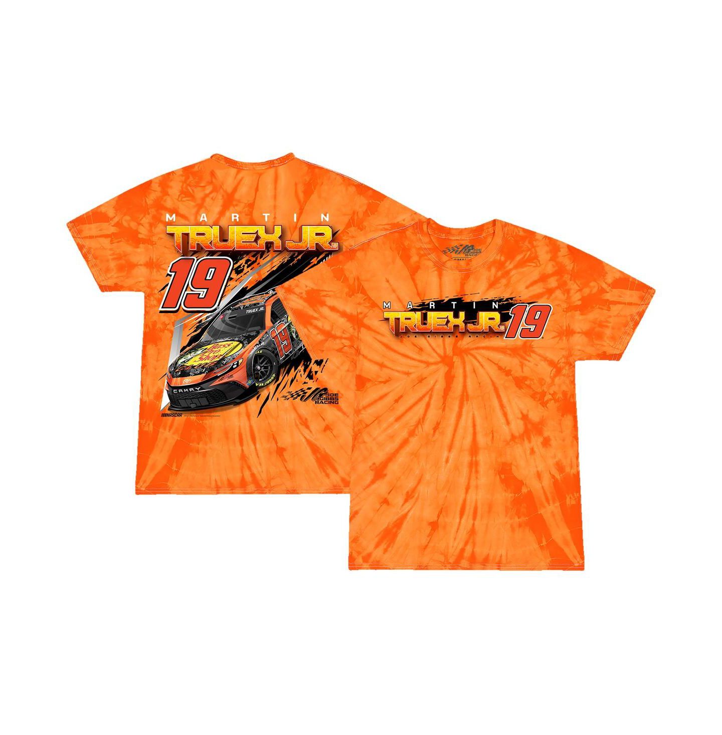 Детская футболка Joe Gibbs Racing Team Collection Orange Martin Truex Jr Bass Pro Shops Car Tie-Dye — фото 1