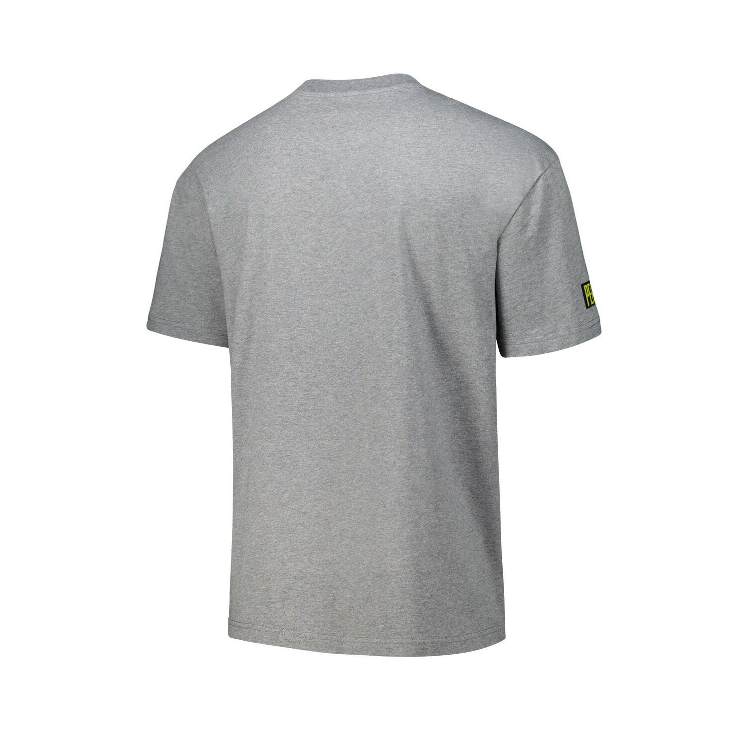 Men's Heather Charcoal Peanuts Snoopy Tattoo Loose Fit T-Shirt