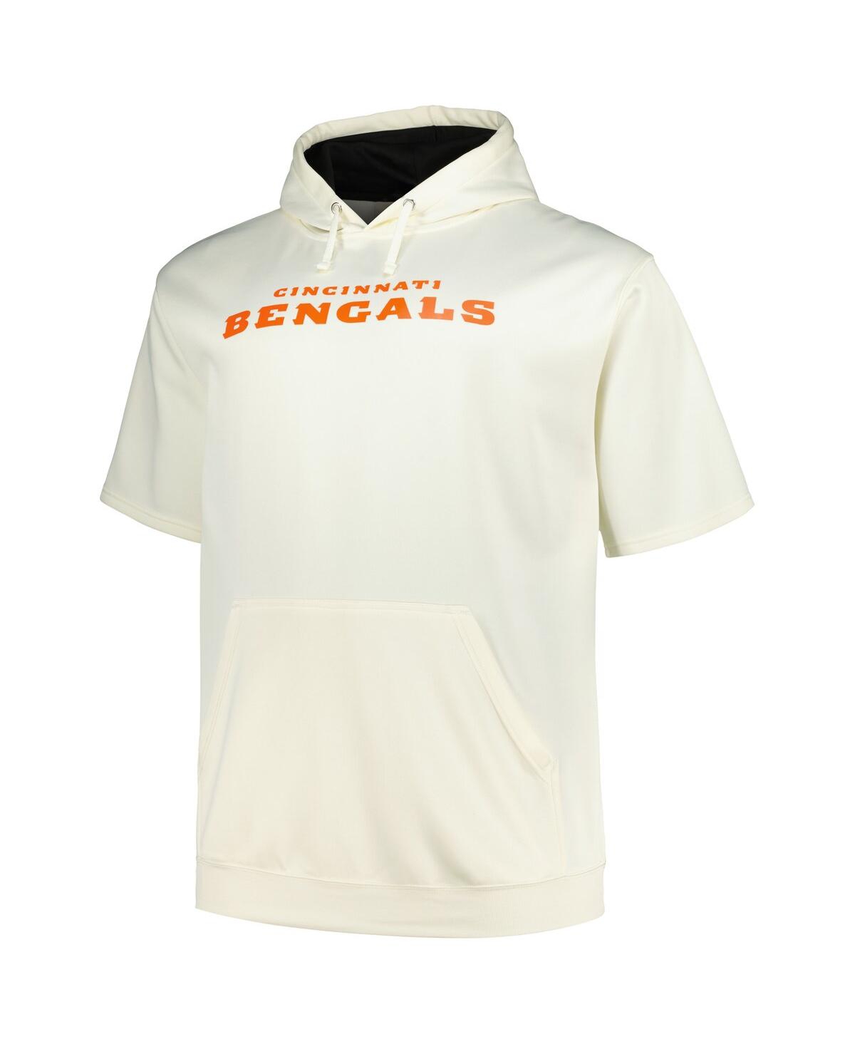 Fanatics Men's Joe Burrow Cream Cincinnati Bengals Big Tall Short Sleeve Hoodie T-shirt In Cream