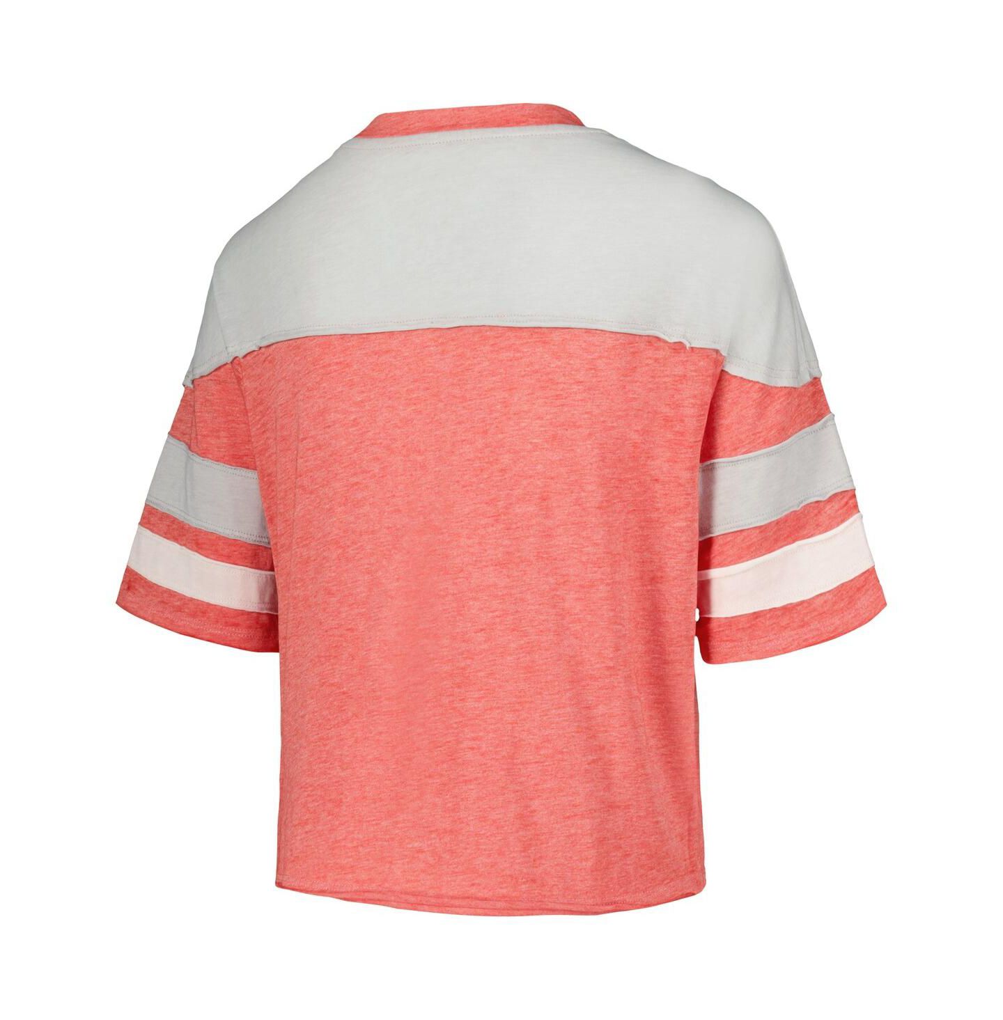 Футболка Outerstuff Scarlet Ohio State Buckeyes Sunday Friday Sleeve Stripe Jersey для девочек — фото 3