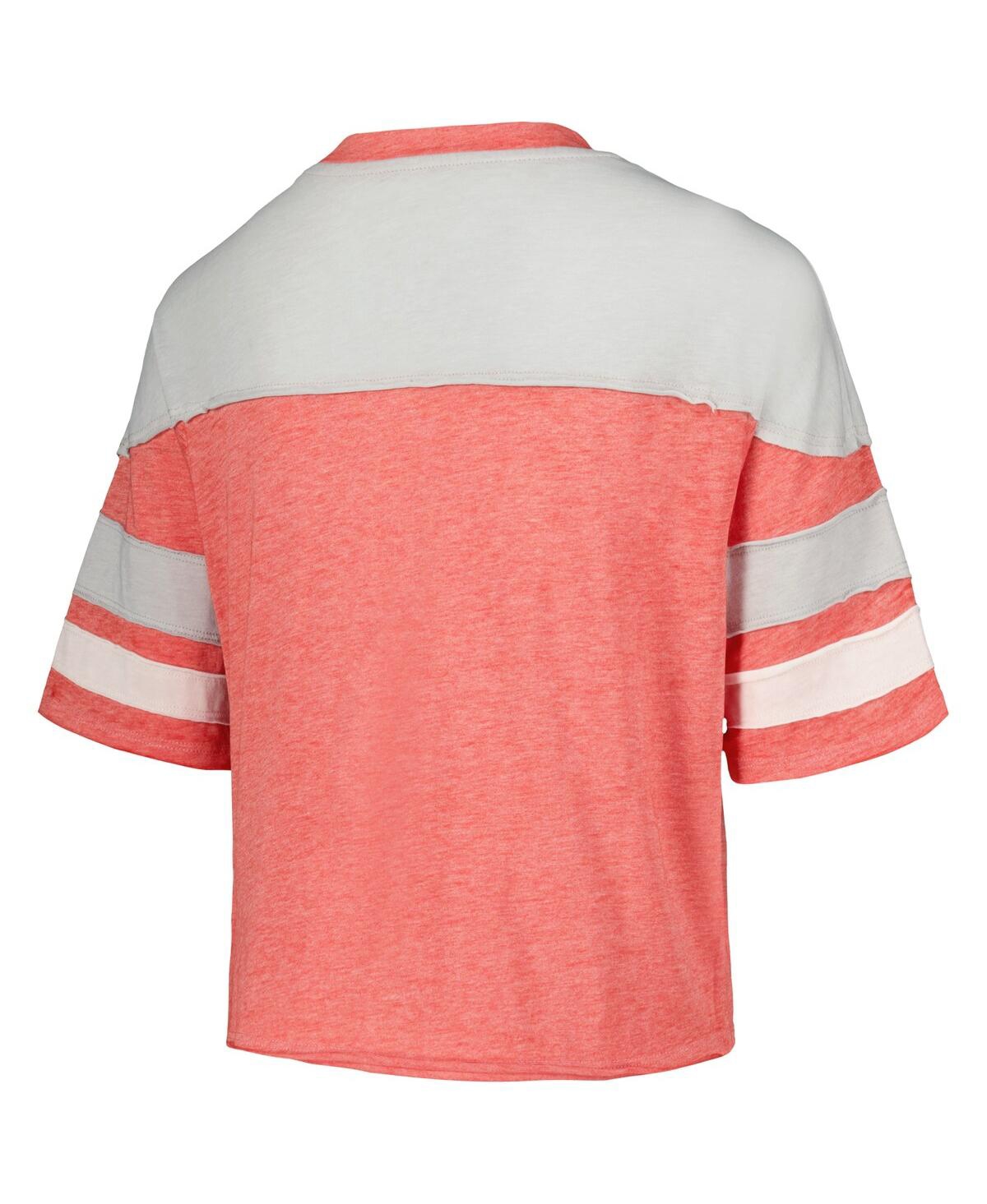Outerstuff GirlsOhio State Buckeyes Sunday Friday Sleeve Stripe Jersey T-Shirt - Scarlet