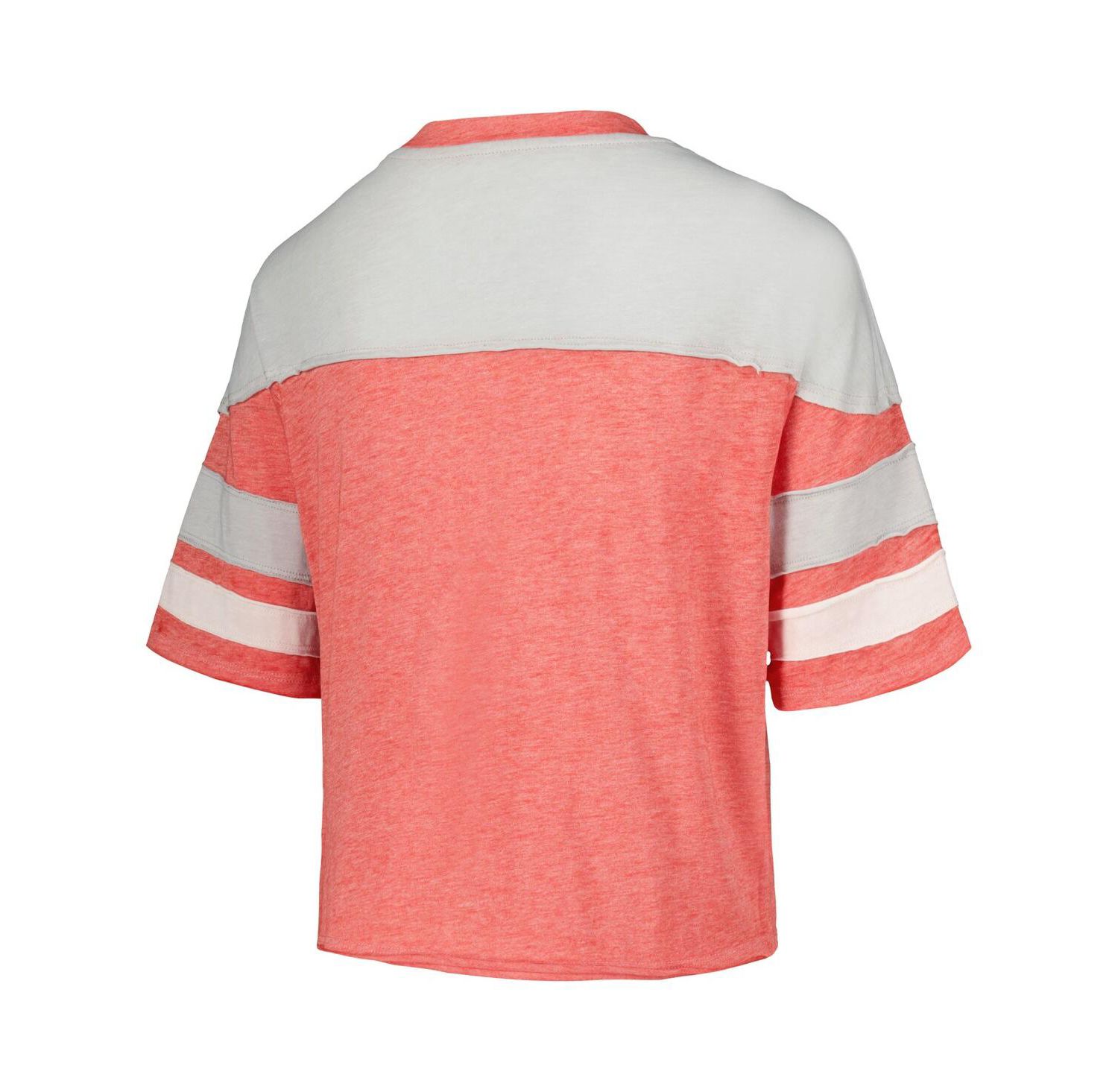 Girls Scarlet Ohio State Buckeyes Sunday Friday Sleeve Stripe Jersey T-Shirt