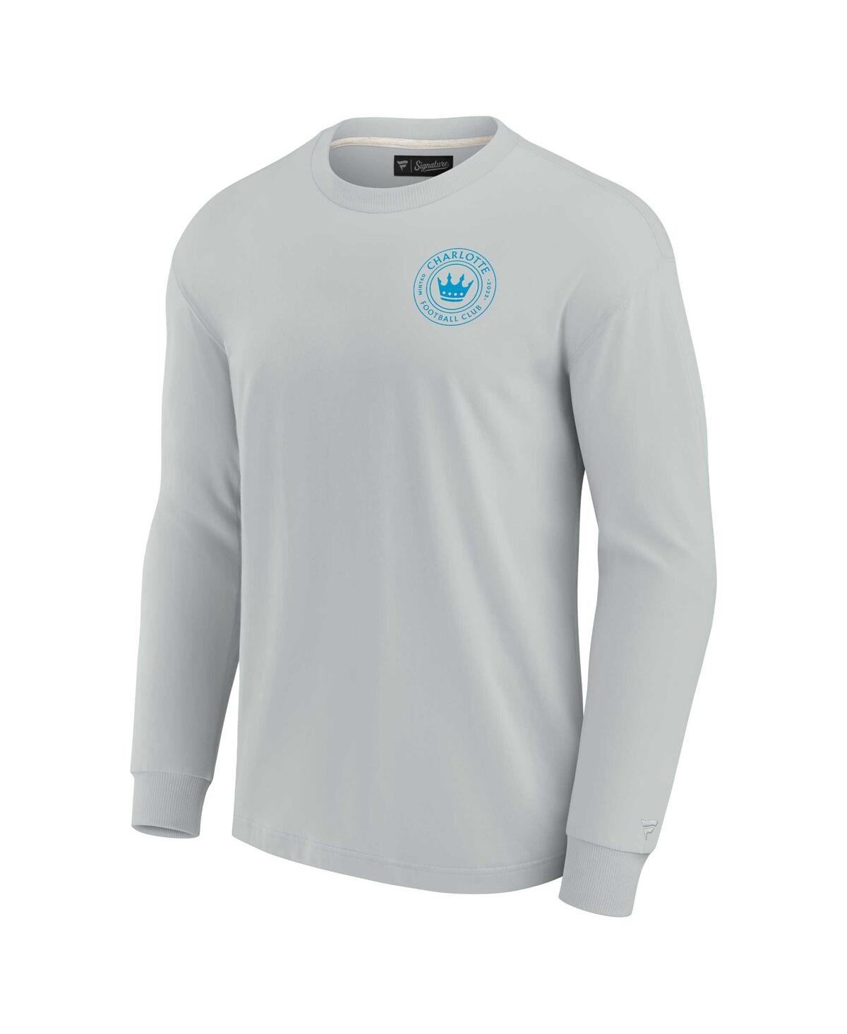 Fanatics Men's And Women's Gray Charlotte Fc Elements Super Soft Long Sleeve T-shirt In Gray