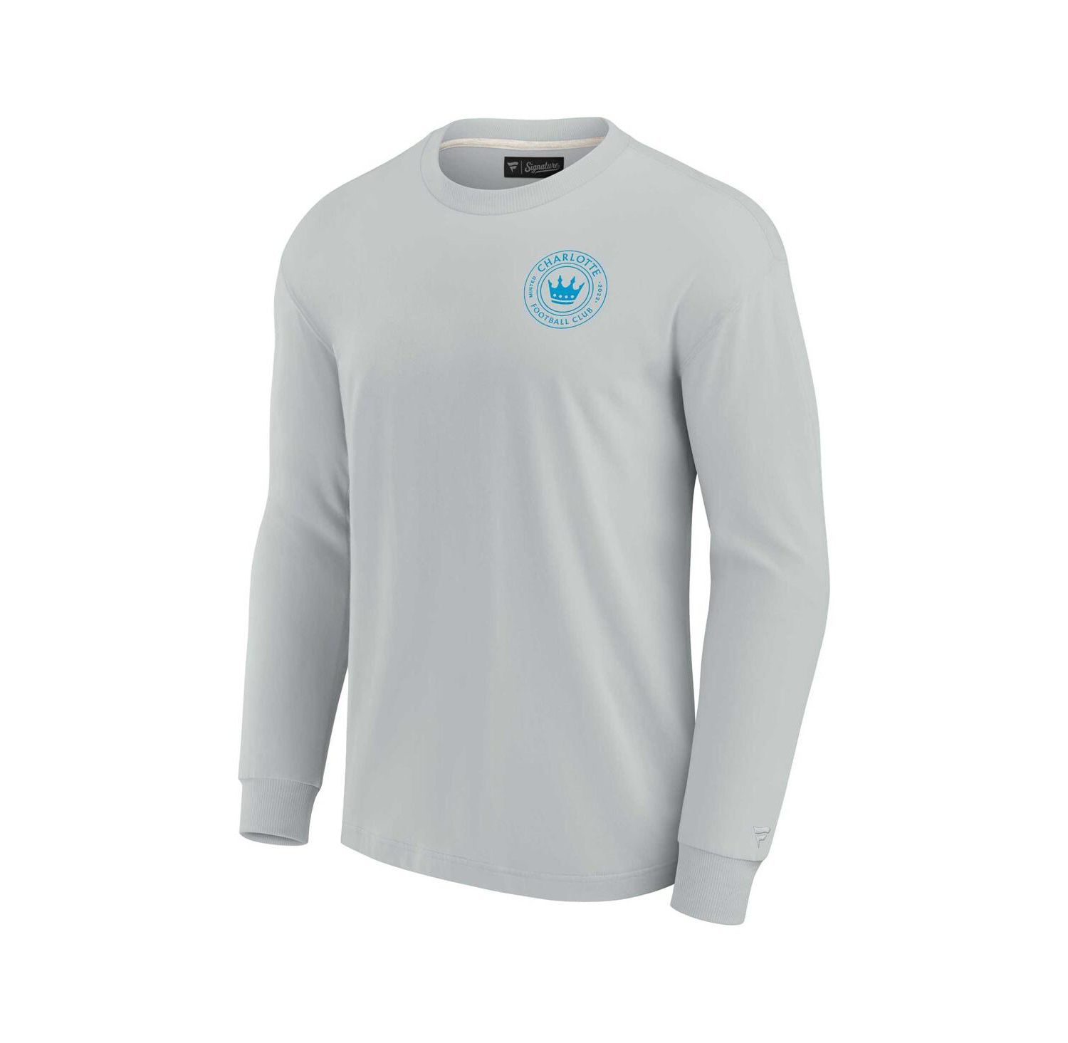 Men's and Women's Gray Charlotte FC Elements Super Soft Long Sleeve T-Shirt