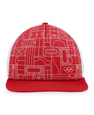 Men's Red Olympic Games Five-Panel Trucker Snapback Hat