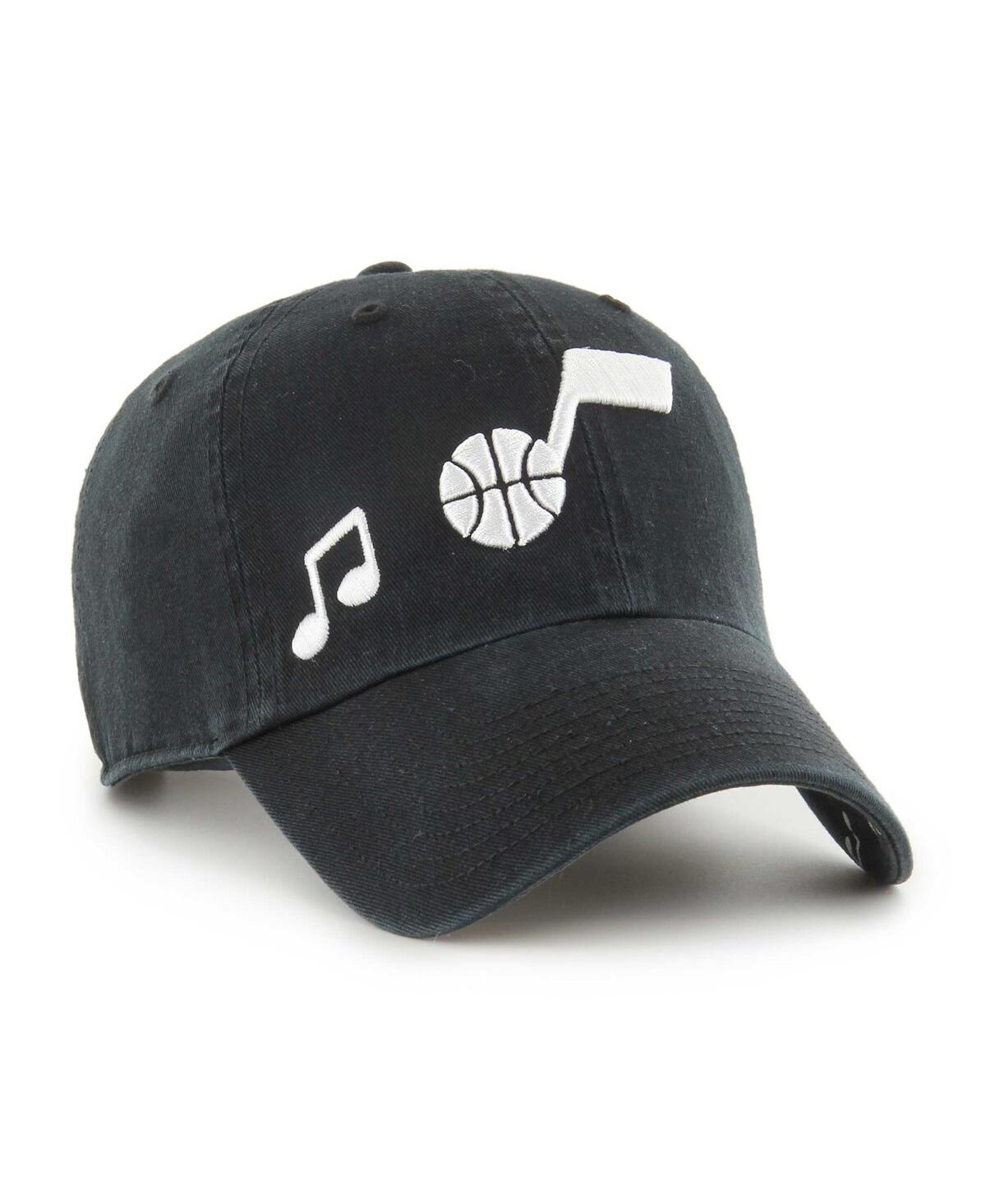 47 Brand Women's Black Utah Jazz Confetti Undervisor Clean Up Adjustable Hat In Black