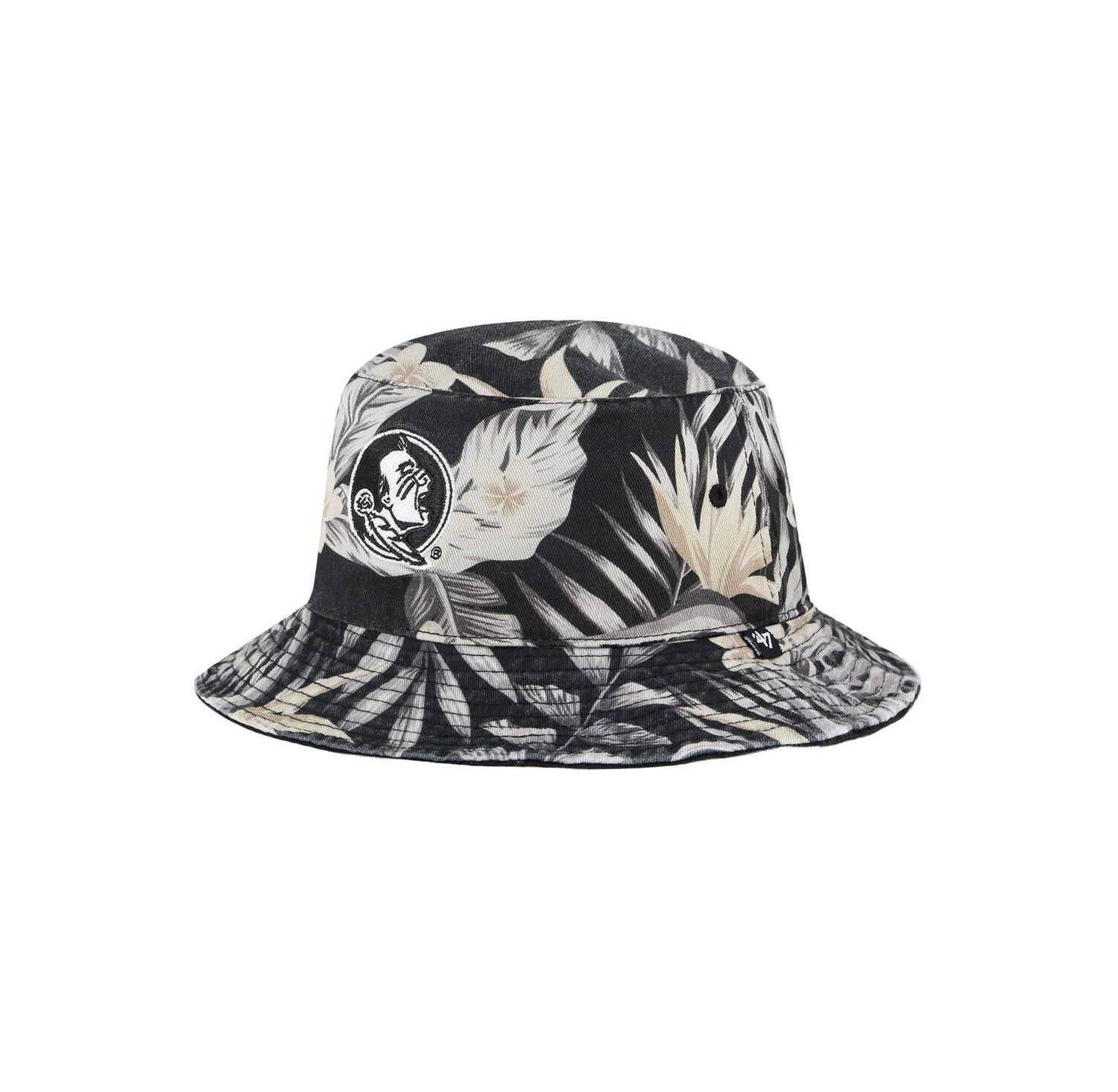 Men's Black Florida State Seminoles Tropicalia Bucket Hat