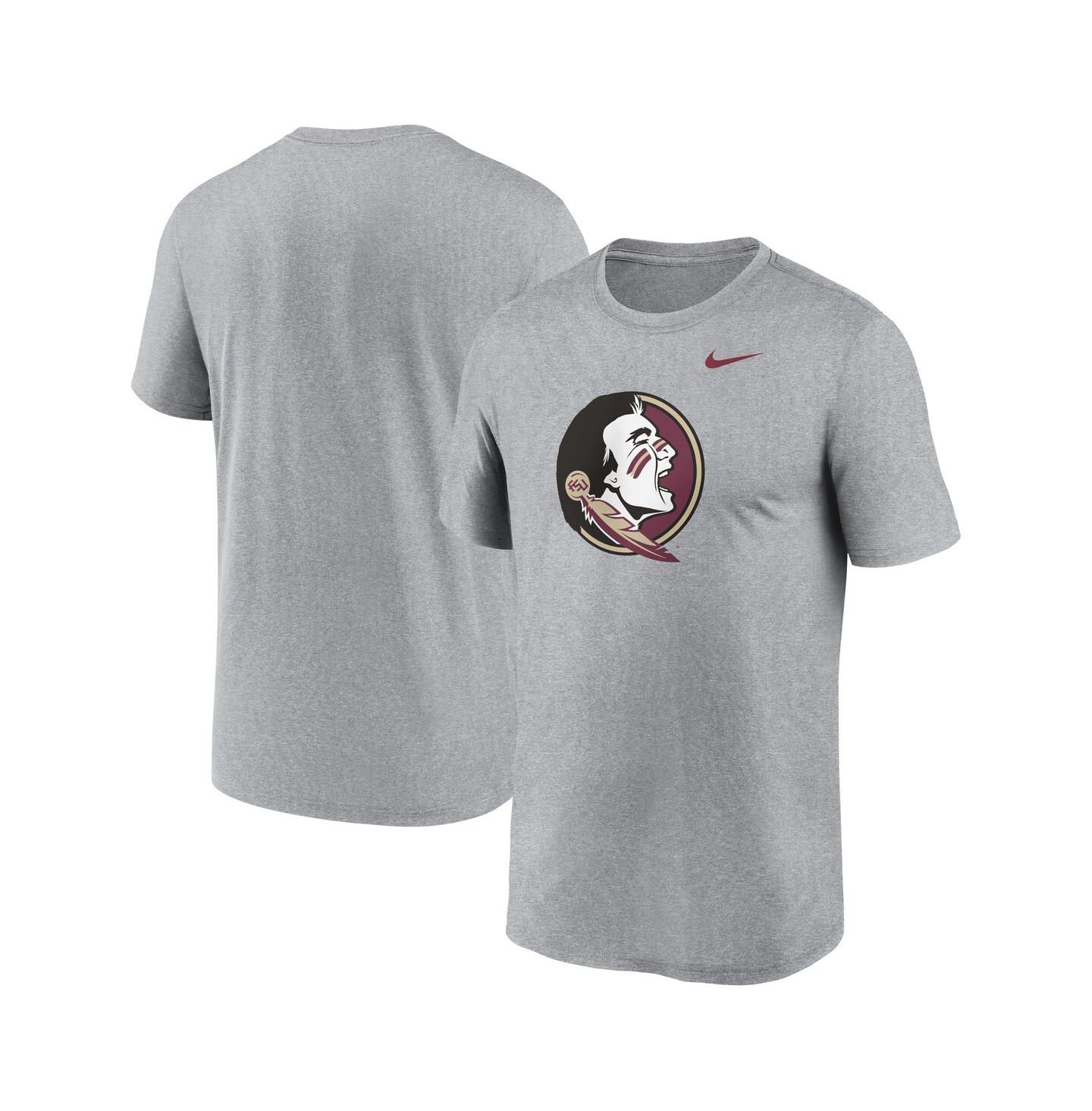 Мужская футболка Nike Heather Gray Florida State Seminoles Primetime Legend Logo — фото 1