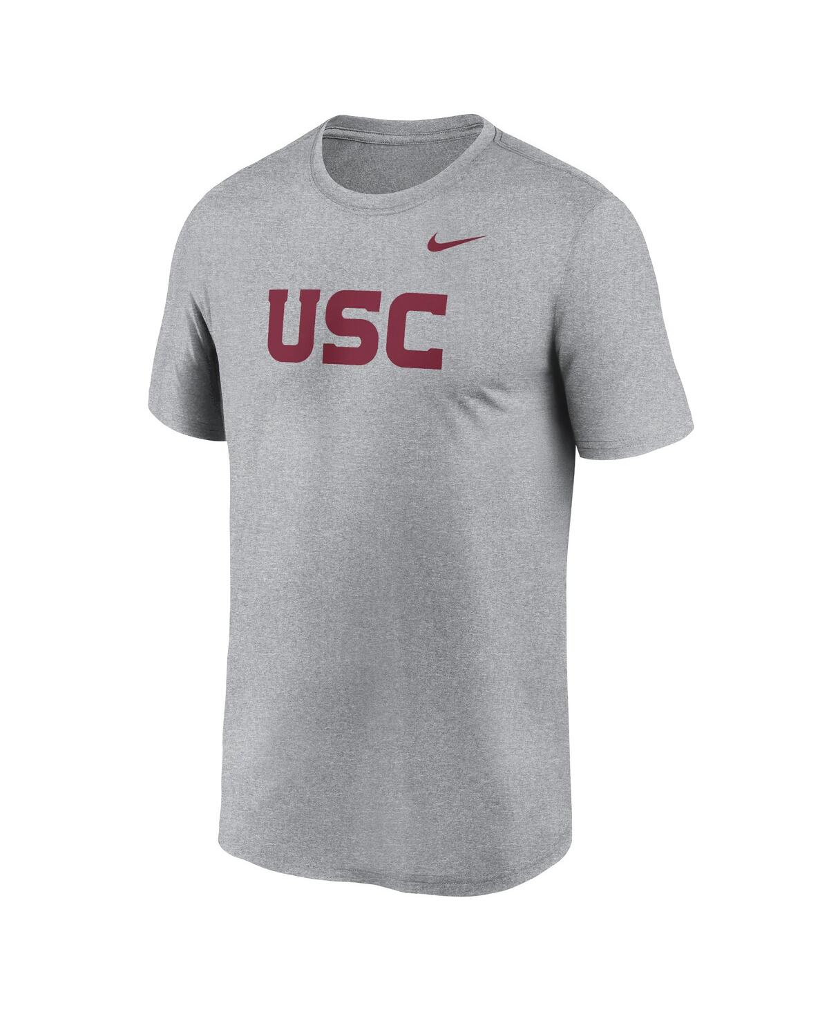 Nike Men's Heather Gray Usc Trojans Primetime Evergreen Wordmark T-shirt In Heather Gray
