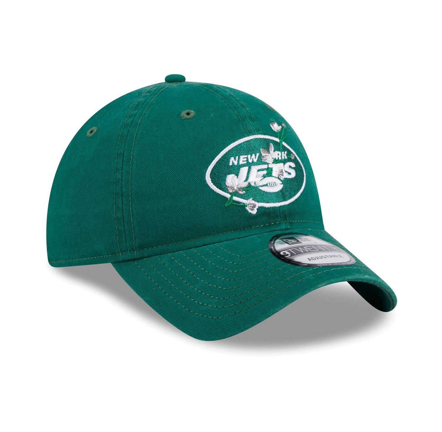 Women's Green New York Jets Game Day Flower 9TWENTY Adjustable Hat