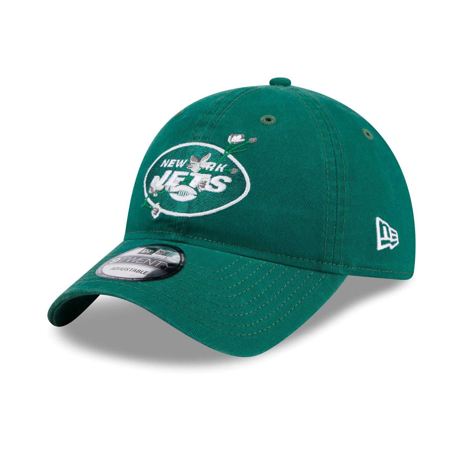 Women's Green New York Jets Game Day Flower 9TWENTY Adjustable Hat
